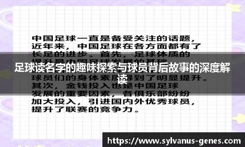 足球读名字的趣味探索与球员背后故事的深度解读